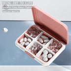 DUBSTAR Travel Pill Organizer Moisture Waterproof Small Pill Box for Pocket Purse 4+6 Compartments Portable Pill Case Medicine Vitamin Holder Container Pink