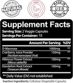 Kaya Naturals - D-Mannose - Urinary Tract UT Cleanse & Bladder Health - Made with Cranberry, Hibiscus & Dandelion Root - D Mannose Capsules Cranberry Supplement - 30 Veggie Capsules