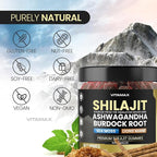 Organic Shilajit Gummies, Sea Moss, Ashwagandha, 105+ Trace Minerals – Organic Burdock Root & Lions Mane Mushroom – Watermelon Flavor - Vegan & Non-GMO – Made in USA – 60ct
