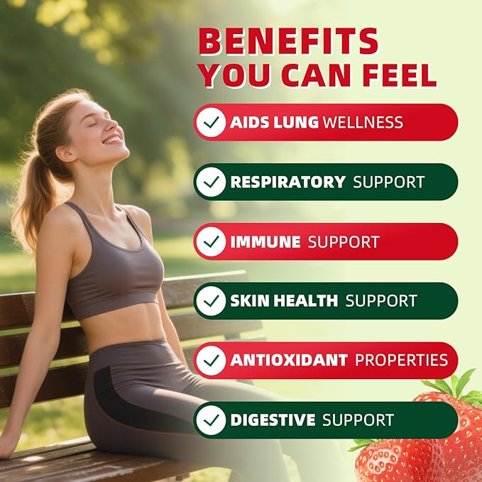 Catfit Mullein Gummies for Lungs Detox &Lymphatic Drainage,Mullein Leaf Extract,Quercetin&Elderberry for Respiratory & Immune Support,Vegan, Strawberry Flavor, 120 Gummies