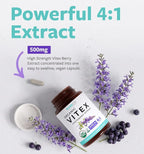 Organic Vitex Chasteberry Supplement for Women - High Strength Chaste Tree Berry Extract Supports Hormone Balance for Women from PMS to Menopause - Filler Free Vegan & Non-GMO (2 Month Supply)