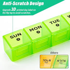 Large Monthly Pill Organizer, XL 4 Weeks Pill Box,28 Day Pill Cases Organizerd by Week,Big Compartment Pill Container with Dust-Proof,for Pills/Vitamin/Fish Oil/Supplements,by Yaklim (ROYG)