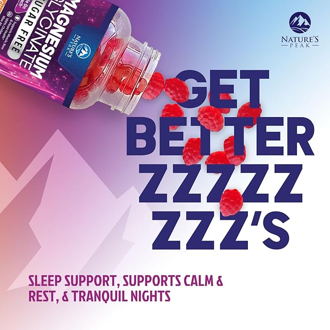 Magnesium Glycinate Gummies - Sugar Free - 100% Chelated Magnesium Gummy Supplement for Max Absorption - for Sleep Support & Heart, Muscle & Bone Health - Gentle on Stomach, Grape Flavor - 60 Gummies