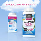 Charcocaps Fast Acting Gas Relief for Bloating & Flatulence,Drug Free Detoxifying Activated Charcoal Formula,100 Capsules,30 Day Supply,Pink,(Pack of 2)