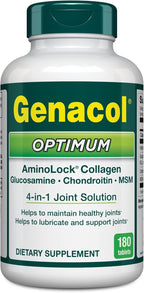 Genacol Optimum – Glucosamine, Chondroitin, MSM & Ultra-Hydrolyzed Collagen, Joint Support Tablets, 180 Count (60-Day Supply)