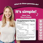 Hydrolyzed Collagen Gummies Vitamins for Adults - Hair Skin and Nails Gummies for Healthy Hair Growth Glowing Skin and Nail Care - Pure Collagen Supplement Joint Support Loss Care