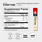 JUNG KWAN JANG Everytime Korean Red Ginseng Extract 2,000mg - Vegan Energy Drink Liquid Stick Supplements with Propolis - No Caffeine, No Gluten, Non-GMO 0.34 fl oz, 10EA (Pack of 6)