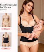 LODAY Waist Trainer Corset for Women Tummy Control Sport Workout Body Shaper Black