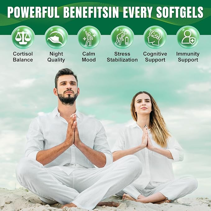 Cortisol Supplements for Women and Men Softgels, Cortisol Manager 10-in-1 with Magnesium Ashwagandha Rhodiola L-Theanine Balanced Cortisol Levels for Relaxation Focus Cognitive Night Support 180 Count