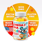 DR. MORITZ Vegan Omega 3 Gummies for Kids and Toddlers (90 Count), Omega 3 Kids Gummies for Brain and Heart Health, No Fish Oil and Gluten Free