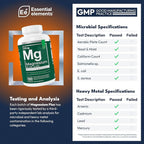 Essential Elements Magnesium Plus Zinc with Vitamin D3 - Scientifically Formulated Heart, Bone, & Muscle Support - 225mg Triple-Strength Magnesium Complex with Glycinate, Malate, Citrate - 360 Count