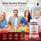 Creatine Gummies for Men & Women - Creatine Monohydrate Gummies 5g, Low Sugar Creatine Supplement for Muscle Builder, Energy Boost & Pre-Workout Supplement, Raspberry Flavor, 160 Gummies (2 Bottles)