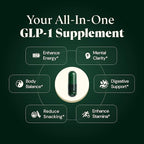 GLP-1 Supplement for Weight Loss & Appetite Control | 10-in-1 Berberine, Probiotic & Prebiotic | Gut Health & Metabolism Support for Women & Men, (60 Capsules)