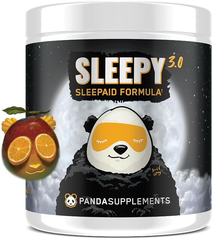 Underground Bio Labs Panda Supps – Sleepy 3.0 Natural Sleep Aid Formula: 5mg Melatonin, 300mg GABA, Chamomile Extract (Citrus Mango) 30 Servings