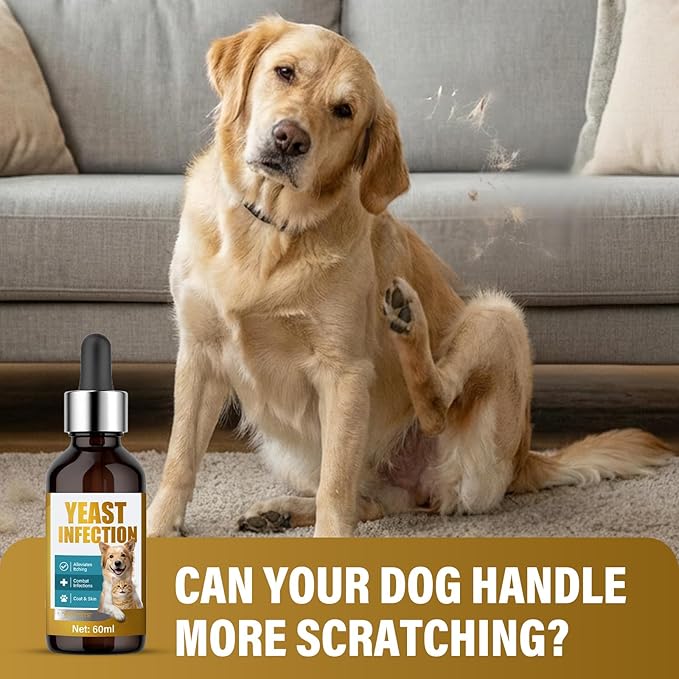 Yeast Infection Treatment for Dogs - Soothing Ear & Skin Relief for Itch & Inflammation, Natural Dog Allergy Support