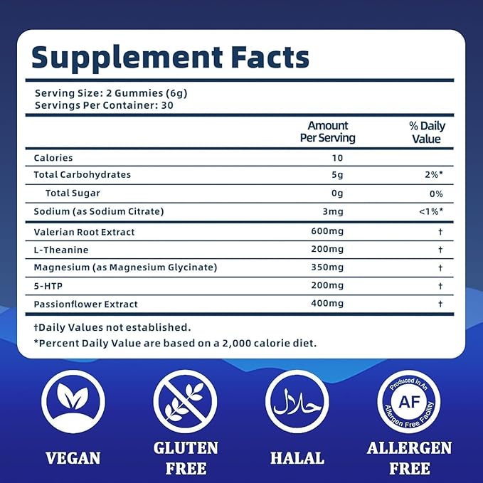 Radiya Natural Sleep Aid Gummies - Effective Melatonin 6 mg Fall Asleep Quickly and Gently in 30 Minutes - Sleep+ Gummies for Adults a Restful Night's Sleep - 60 Count (2pcs)