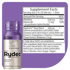 Ryde: SLEEP | 2oz Sleep Shot for Occasional Use | Melatonin, GABA, L-Theanine & Chamomile | Blackberry Natural Flavor | Sugar-Free, Zero Calories, Vegan | Manufactured in USA (8 Pack)