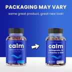 NutraChamps Calm Gummies, Stress Gummies Supplement with Ashwagandha, L-Theanine, GABA, Vitamin B6 & Lemon Balm, Supports Mood, Focus & Stress Relief, Natural Berry, 90 Gummies