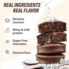 Fitness SHOCK Coconut Protein Brownie - No Added Sugar, 7.5g Protein, Low Carb Guilt-Free Dessert - 0g Added Sugar, 10g Net Carbs, 5g Fiber, Non-GMO, Almond Flour - 10 x 50g