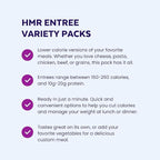HMR Customer Favorites Entrée Pack | Ready to Eat Meals – Shelf Stable, No Refrigeration | Prepared Meals for Lunch or Dinner | 6 Premade, High-Protein, Low-Calorie | 7–8 oz Microwave-Ready