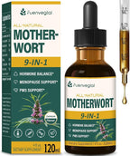 Motherwort Herb Drops for Women Support Menopause, Hot Flashes & Night Sweats Supplements with Dong Quai Red Clover Black Cohosh Extract, Alcohol-Free Tincture.2oz