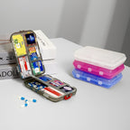 Pill Organizer Travel Medicine Case - Daily Pill Organizer with 144 Labels, Portable Travel Essentials for Medication