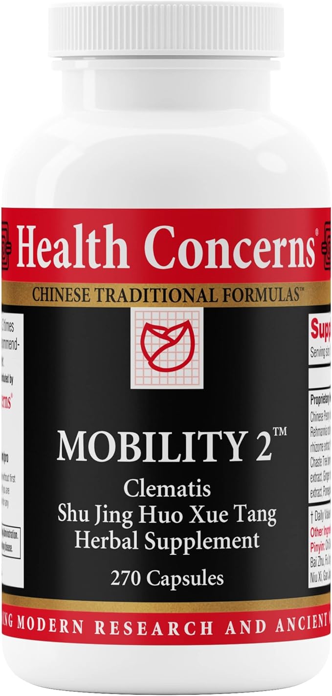 Health Concerns Mobility 2 – Joint Health Support Supplement for Men & Women – Chinese Herbal Circulation Support – Natural Joint & Muscle Aid – Herbal Extracts – 270 Capsules