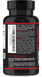 Youth & Tonic Weight Management Carb Matrix Support for Appetite Suppressant, Hunger Control, Metabolism Booster, Natural Detox & Gut Cleanse for Women & Men, 60 Pills w/ACV, Glucomannan, Chromium