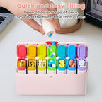 Odaro Weekly Pill Organizer 2 Times a Day, Large Pill Box 7 Day, Daily Twice Am Pm Medicine Organizer, Travel Contaniner for Medicine, Vitamin and Supplement, Pink