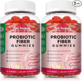 9-in-1 Probiotic Fiber Gummies for Adults & Teens 16G Fiber per Serving, Psyllium Fiber Supplement with 5 Billion CFU Bacillus Coagulans, Inulin, ACV for Digestive, Gut & Immune Wellness - 2 Bottles