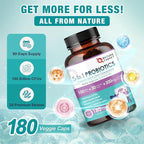 NATURE TARGET Probiotics for Women-Men Digestive Health, Mens-Womens Probiotic with Prebiotics, 100 Billion CFUs for Gut and Immune Health, 180 Veggie Capsules (90 Days Supply)