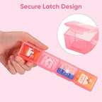 Fullicon Extra Large Weekly Pill Organizer 4 Times a Day, XL Large Pill Box, 7 Day Medicine Organizer, Pill case for Vitamin/Fish Oil/Supplements (Pink)