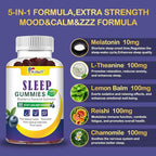 Sleep Gummies with 5mg Melatonin for Adults – Fall Asleep Faster with Non-Groovy Morning, Sugar Free Sleep Aid Supplement, Non-Habit Forming, Blueberry Flavor, 60 Count (Pack of 2)