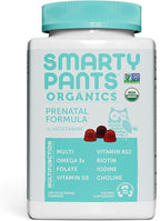 SmartyPants Organic Prenatal Vitamins for Women, Multivitamin Gummies: Biotin, Methylfolate, Omega 3 (ALA), Vitamin D3, C, Vitamin B12, B6, A, K2 & Zinc, Choline, Vegetarian, 180 Count (45 Day Supply)