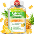 Calcium Citrate Gummies - Chewable Calcium Gummies for Bone, Muscle, Teeth, Immune Support, High Absorption Calcium Supplements for Women & Men Sugar Free Pineapple Flavor 60 Count