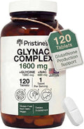 PRISTINE'S Supplement GlyNAC Complex Large Size Tablet 1600MG Glutathione Production - 3rd Party Tested Anti Aging, Sleep & Cognitive Support - Glycine & NAC Gluten Free Non GMO USA Made Glass Bottle