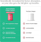 Advanced Marine Collagen Powder Plus Liposomal Vitamin C, Hyaluronic Acid & Biotin, Sugar-Free Type I Collagen Supplement for Skin, Hair, Nails, Joint & Gut Health - 30 Servings, Unflavored
