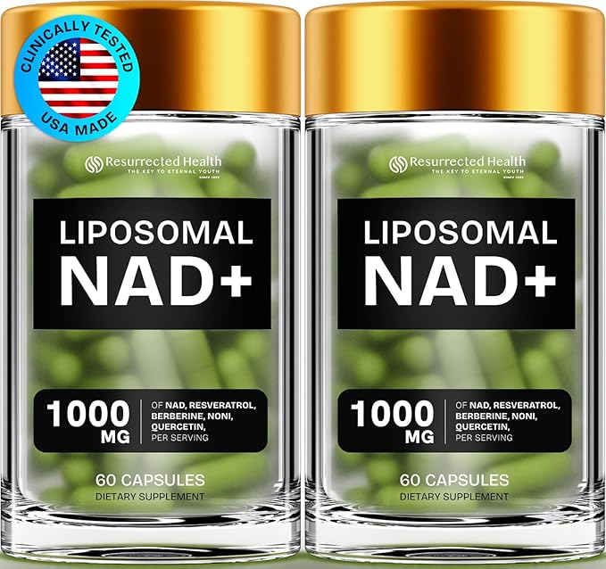 Liposomal NAD Supplement for Women w/Noni | 5-in-1 NAD Resveratrol Supplement w/Berberine & Quercetin | Pure NMN Powder Alternative | Supports Anti Aging & NAD+ Levels | 120 caps - 2 Packs