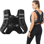 ZELUS Weighted Vest, 6lb/8lb/12lb/16lb/20lb/25lb/30lb Weight Vest with Reflective Stripe for Workout, Strength Training, Running, Fitness, Muscle Building, Weight Loss, Weightlifting