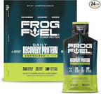 Frog Fuel Power Energized Protein Shot, 15g Protein Nano-Hydrolyzed Grass Fed Collagen, 120mg Caffeine, Fat & Sugar Free, 22 Amino Acids, 0 Carbs, Berry, 1 oz Packets, 24 Pack