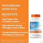 Doctor's Best Nattokinase 2000 FU Supplement for Men & Women - Supports Blood Flow, Heart Health, & Healthy Circulation, Nattokinase Enzyme Sourced from Japanese Natto, Capsule Form - 90 Veg Caps