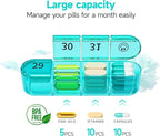 Zoksi Monthly Pill Organizer 1 Times a Day, 30 Day Pill Box Organizer,One Month Pill Case for Travel, 31 Day Daily Medcine Container for Vitamins, Supplement & Medication(Cyan)