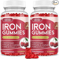Iron Gummies with Multivitamin, Iron Supplement for Women & Men, Kids Multivitamin with Iron, Zinc, Vitamin B Complex & C, B12, Folate - Blood Builder, Energy Support, Cherry Flavor, Vegan 120 Gummies