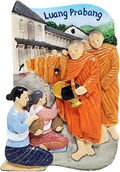 WitnyStore Tiny Morning Alms Giving Offer Sticky Rice and Food to Buddhist Monks in Luang Prabang, Laos Southeast Asia Tourist Attractions Resin Refrigerator Magnet Traveler Souvenir 3D Fridge Magnets