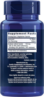 Life Extension Soy Isoflavones, Heart, Bone & Cellular Health Support for Post-menopausal Women, Gluten-Free, Non-GMO, Vegetarian, 30 Capsules