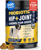 Hip and Joint Supplement for Dogs Dog Probiotics Glucosamine Chondroitin MSM Chew for Dog Arthritis Pain Relief Extend Joint Care, Probiotic for Digestive/Gut Health for Large/Small/Senior Breed Dogs