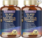 Totaria 25-in-1 Sea Moss Capsules, 120 Capsules per Bottle, 2 Bottles