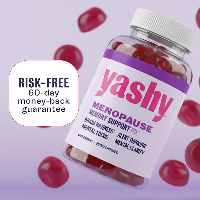 Menopause Memory Support Gummies | Improve Memory & Focus, Stay Alert, & Mentally Present | 30 Servings | Delicious Raspberry Pomegranate Flavor | L-Theanine & Lions Mane