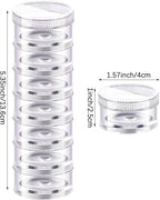 Sieral 2 Pack 7 Day Stackable Pill Organizers Round Pill Organizer Case Stackable Weekly Supplements Vitamins Individual Storage Container Boxes Holder Dispenser with Lids for Travel Medicine, Clear