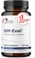 Designs for Health DIM-Evail - 100mg Diindolylmethane Supplement - Enhanced Absorption Technology DIM Supplement - May Support Healthy Estrogen Metabolism - Gluten Free + Non-GMO (60 Softgels)